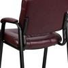 image:imageFlash Furniture Haeger LeatherSoft Tufted Executive Reception Chair with Padded Armrests Upholstered Side Chair for Living Room or Office BlackBurgundy LeathersoftBlack Frame
