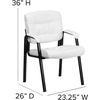 image:imageFlash Furniture Haeger LeatherSoft Tufted Executive Reception Chair with Padded Armrests Upholstered Side Chair for Living Room or Office BlackWhite LeathersoftBlack Frame