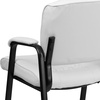 image:imageFlash Furniture Haeger LeatherSoft Tufted Executive Reception Chair with Padded Armrests Upholstered Side Chair for Living Room or Office BlackWhite LeathersoftBlack Frame