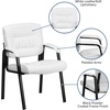 image:imageFlash Furniture Haeger LeatherSoft Tufted Executive Reception Chair with Padded Armrests Upholstered Side Chair for Living Room or Office BlackWhite LeathersoftBlack Frame