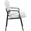 image:imageFlash Furniture Haeger LeatherSoft Tufted Executive Reception Chair with Padded Armrests Upholstered Side Chair for Living Room or Office BlackWhite LeathersoftBlack Frame