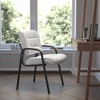 image:imageFlash Furniture Haeger LeatherSoft Tufted Executive Reception Chair with Padded Armrests Upholstered Side Chair for Living Room or Office BlackWhite LeathersoftBlack Frame