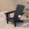 image:imageFlash Furniture Halifax Adirondack Chair with Cup Holder Weather Resistant Poly Resin Adirondack Chair RedBlack