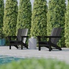 image:imageFlash Furniture Halifax Adirondack Chair with Cup Holder Weather Resistant Poly Resin Adirondack Chair RedBlack