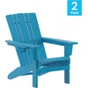 image:imageFlash Furniture Halifax Adirondack Chair with Cup Holder Weather Resistant Poly Resin Adirondack Chair RedBlue