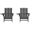 image:imageFlash Furniture Halifax Adirondack Chair with Cup Holder Weather Resistant Poly Resin Adirondack Chair RedGrey