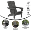 image:imageFlash Furniture Halifax Adirondack Chair with Cup Holder Weather Resistant Poly Resin Adirondack Chair RedGrey