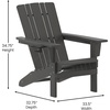 image:imageFlash Furniture Halifax Adirondack Chair with Cup Holder Weather Resistant Poly Resin Adirondack Chair RedGrey