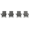 image:imageFlash Furniture Halifax Adirondack Chair with Cup Holder Weather Resistant Poly Resin Adirondack Chair RedGrey