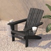 image:imageFlash Furniture Halifax Adirondack Chair with Cup Holder Weather Resistant Poly Resin Adirondack Chair RedGrey