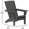 image:imageFlash Furniture Halifax Adirondack Chair with Cup Holder Weather Resistant Poly Resin Adirondack Chair RedGrey