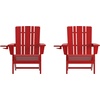 image:imageFlash Furniture Halifax Adirondack Chair with Cup Holder Weather Resistant Poly Resin Adirondack Chair RedRed