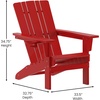image:imageFlash Furniture Halifax Adirondack Chair with Cup Holder Weather Resistant Poly Resin Adirondack Chair RedRed