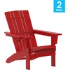 image:imageFlash Furniture Halifax Adirondack Chair with Cup Holder Weather Resistant Poly Resin Adirondack Chair RedRed
