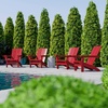 image:imageFlash Furniture Halifax Adirondack Chair with Cup Holder Weather Resistant Poly Resin Adirondack Chair RedRed