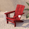 image:imageFlash Furniture Halifax Adirondack Chair with Cup Holder Weather Resistant Poly Resin Adirondack Chair RedRed