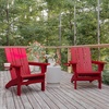 image:imageFlash Furniture Halifax Adirondack Chair with Cup Holder Weather Resistant Poly Resin Adirondack Chair RedRed
