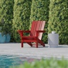 image:imageFlash Furniture Halifax Adirondack Chair with Cup Holder Weather Resistant Poly Resin Adirondack Chair RedRed