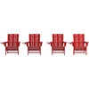 image:imageFlash Furniture Halifax Adirondack Chair with Cup Holder Weather Resistant Poly Resin Adirondack Chair RedRed