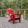 image:imageFlash Furniture Halifax Adirondack Chair with Cup Holder Weather Resistant Poly Resin Adirondack Chair RedRed
