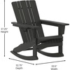 image:imageFlash Furniture Halifax Adirondack Rocking Chair with Cup Holder Weather Resistant Poly Resin Adirondack Rocking Chair BlueBlack