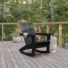 image:imageFlash Furniture Halifax Adirondack Rocking Chair with Cup Holder Weather Resistant Poly Resin Adirondack Rocking Chair BlueBlack