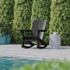 image:imageFlash Furniture Halifax Adirondack Rocking Chair with Cup Holder Weather Resistant Poly Resin Adirondack Rocking Chair BlueBlack