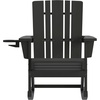 image:imageFlash Furniture Halifax Adirondack Rocking Chair with Cup Holder Weather Resistant Poly Resin Adirondack Rocking Chair BlueBlack