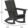 image:imageFlash Furniture Halifax Adirondack Rocking Chair with Cup Holder Weather Resistant Poly Resin Adirondack Rocking Chair BlueBlack