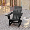 image:imageFlash Furniture Halifax Adirondack Rocking Chair with Cup Holder Weather Resistant Poly Resin Adirondack Rocking Chair BlueBlack