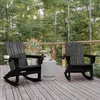 image:imageFlash Furniture Halifax Adirondack Rocking Chair with Cup Holder Weather Resistant Poly Resin Adirondack Rocking Chair BlueBlack