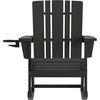 image:imageFlash Furniture Halifax Adirondack Rocking Chair with Cup Holder Weather Resistant Poly Resin Adirondack Rocking Chair BlueBlack
