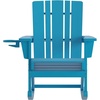 image:imageFlash Furniture Halifax Adirondack Rocking Chair with Cup Holder Weather Resistant Poly Resin Adirondack Rocking Chair BlueBlue