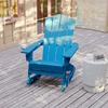 image:imageFlash Furniture Halifax Adirondack Rocking Chair with Cup Holder Weather Resistant Poly Resin Adirondack Rocking Chair BlueBlue