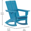 image:imageFlash Furniture Halifax Adirondack Rocking Chair with Cup Holder Weather Resistant Poly Resin Adirondack Rocking Chair BlueBlue