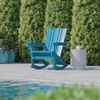 image:imageFlash Furniture Halifax Adirondack Rocking Chair with Cup Holder Weather Resistant Poly Resin Adirondack Rocking Chair BlueBlue
