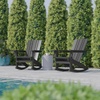 image:imageFlash Furniture Halifax Adirondack Rocking Chair with Cup Holder Weather Resistant Poly Resin Adirondack Rocking Chair BlueGrey