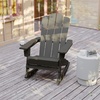 image:imageFlash Furniture Halifax Adirondack Rocking Chair with Cup Holder Weather Resistant Poly Resin Adirondack Rocking Chair BlueGrey
