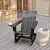 image:imageFlash Furniture Halifax Adirondack Rocking Chair with Cup Holder Weather Resistant Poly Resin Adirondack Rocking Chair BlueGrey