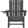 image:imageFlash Furniture Halifax Adirondack Rocking Chair with Cup Holder Weather Resistant Poly Resin Adirondack Rocking Chair BlueGrey