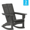 image:imageFlash Furniture Halifax Adirondack Rocking Chair with Cup Holder Weather Resistant Poly Resin Adirondack Rocking Chair BlueGrey