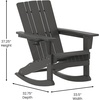 image:imageFlash Furniture Halifax Adirondack Rocking Chair with Cup Holder Weather Resistant Poly Resin Adirondack Rocking Chair BlueGrey