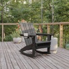 image:imageFlash Furniture Halifax Adirondack Rocking Chair with Cup Holder Weather Resistant Poly Resin Adirondack Rocking Chair BlueGrey