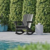 image:imageFlash Furniture Halifax Adirondack Rocking Chair with Cup Holder Weather Resistant Poly Resin Adirondack Rocking Chair BlueGrey