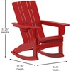 image:imageFlash Furniture Halifax Adirondack Rocking Chair with Cup Holder Weather Resistant Poly Resin Adirondack Rocking Chair BlueRed