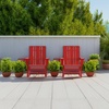 image:imageFlash Furniture Halifax Adirondack Rocking Chair with Cup Holder Weather Resistant Poly Resin Adirondack Rocking Chair BlueRed