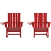 image:imageFlash Furniture Halifax Adirondack Rocking Chair with Cup Holder Weather Resistant Poly Resin Adirondack Rocking Chair BlueRed