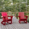 image:imageFlash Furniture Halifax Adirondack Rocking Chair with Cup Holder Weather Resistant Poly Resin Adirondack Rocking Chair BlueRed
