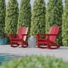 image:imageFlash Furniture Halifax Adirondack Rocking Chair with Cup Holder Weather Resistant Poly Resin Adirondack Rocking Chair BlueRed