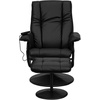 image:imageFlash Furniture Hall Massaging Heat Controlled Adjustable Recliner and Ottoman with Wrapped Base in Black LeatherSoftBlack